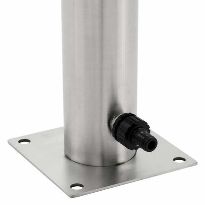Wassersäule Edelstahl 7,6 x 95 cm Wasserhahn Garten Zapfsäule Silber