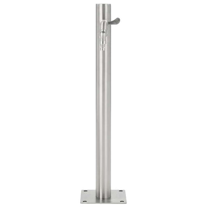 Wassersäule Edelstahl 5,1x65 cm Wasserhahn Garten Zapfsäule Silber