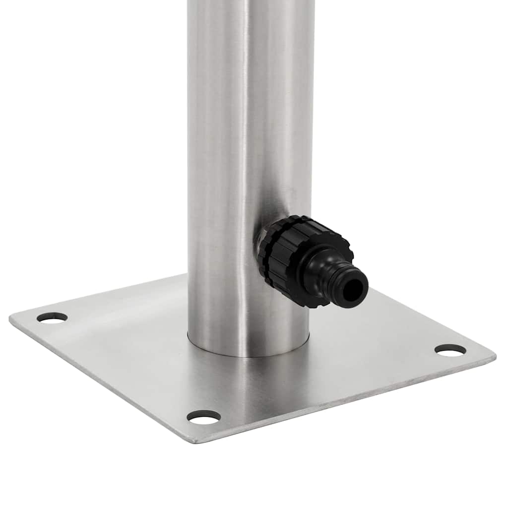 Wassersäule Edelstahl 5,1x65 cm Wasserhahn Garten Zapfsäule Silber