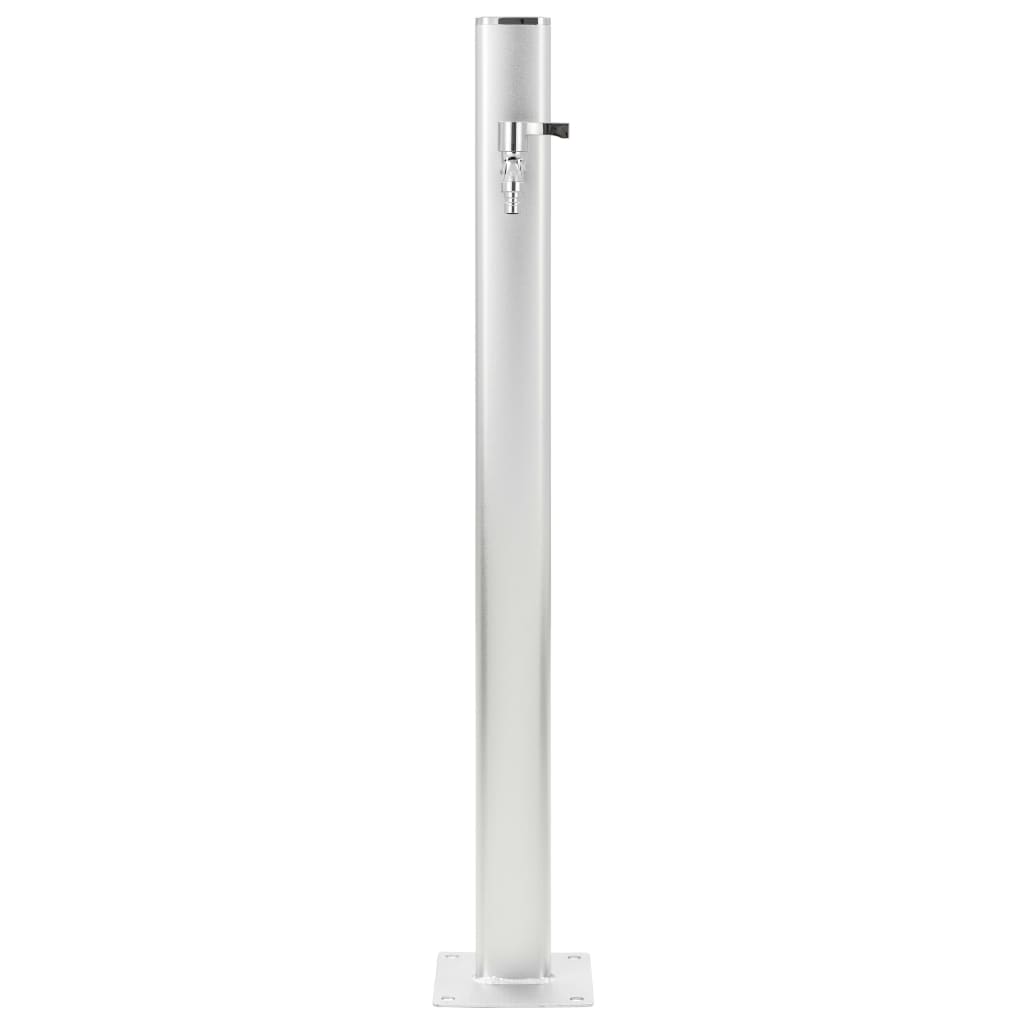 Wassersäule Aluminium 7 x 3 x 95 cm Garten Wasserhahn Zapfsäule Silber