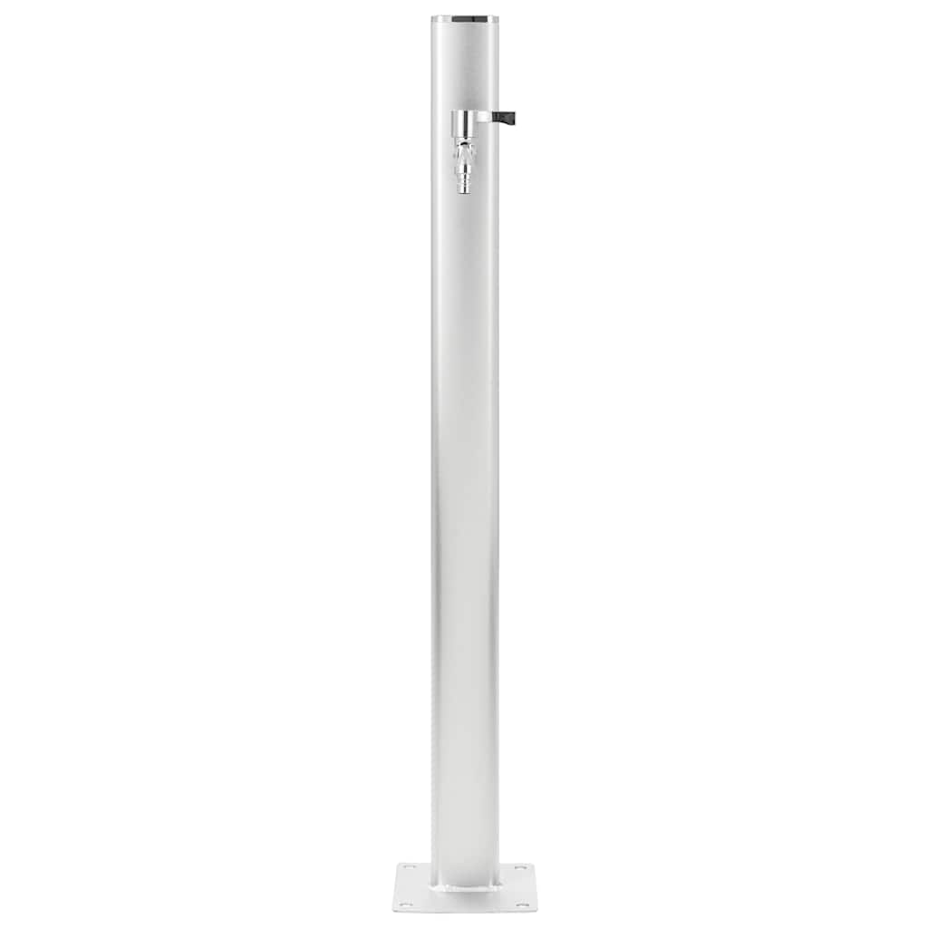 Wassersäule Aluminium 7 x 3 x 95 cm Garten Wasserhahn Zapfsäule Silber