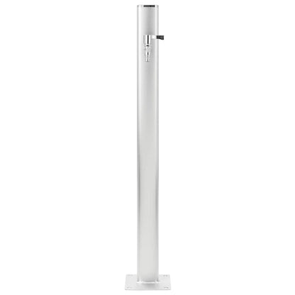 Wassersäule Aluminium 7 x 3 x 95 cm Garten Wasserhahn Zapfsäule Silber