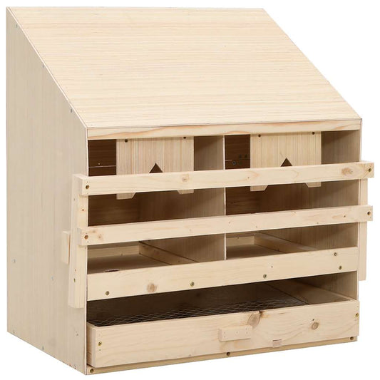 Abrollnest Hühner 2-fach Legenest Holz 63x40x65 cm Schrägdach Eierfach