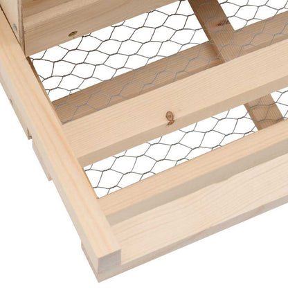 Abrollnest Hühner 2-fach Legenest Holz 63x40x45 cm Flachdach Eierfach