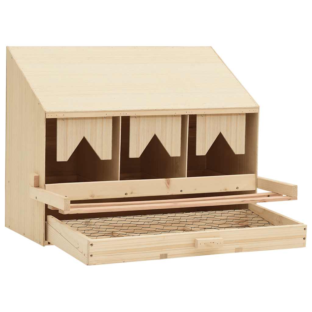 Abrollnest Hühner 3-fach Legenest Holz 72x33x54 cm Schrägdach Eierfach