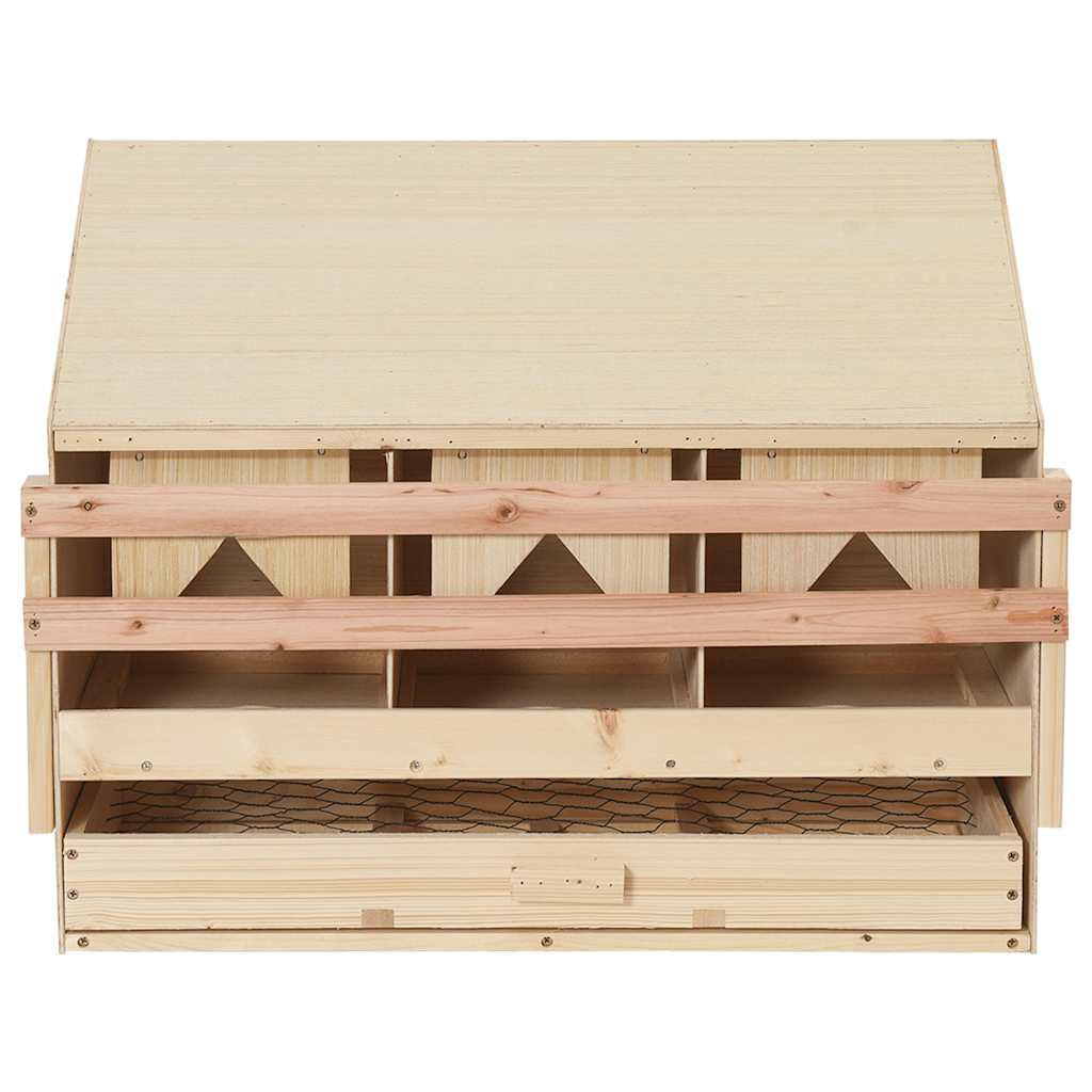 Abrollnest Hühner 3-fach Legenest Holz 72x33x54 cm Schrägdach Eierfach
