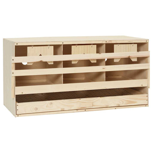 Abrollnest Hühner 3-fach Legenest Holz 72x33x38 cm Eiersammelschublade