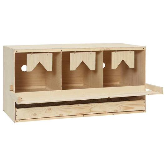 Abrollnest Hühner 3-fach Legenest Holz 72x33x38 cm Eiersammelschublade