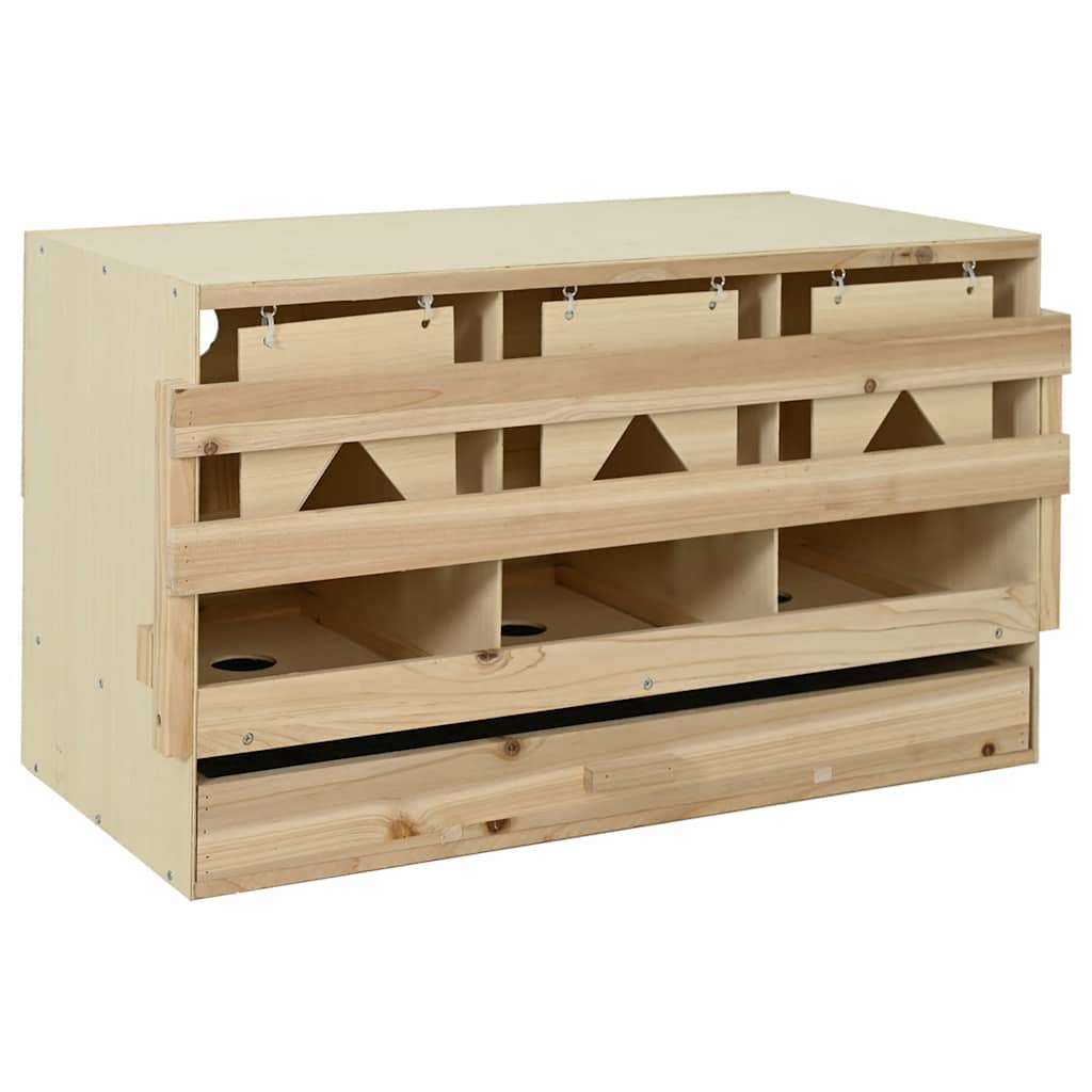 Abrollnest Hühner 3-fach Legenest Holz 96x40x45 cm Flachdach Eierfach