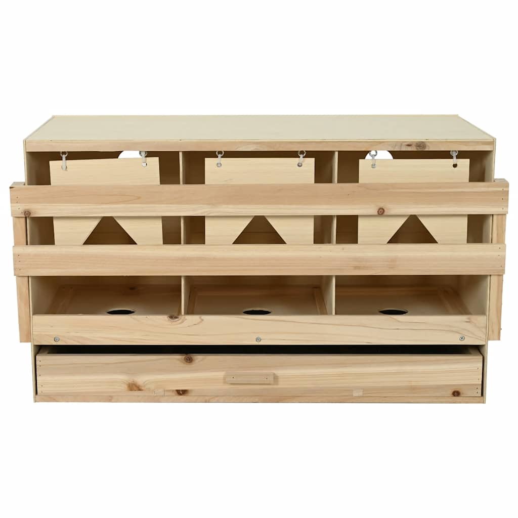 Abrollnest Hühner 3-fach Legenest Holz 96x40x45 cm Flachdach Eierfach