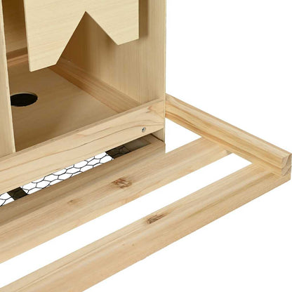 Abrollnest Hühner 3-fach Legenest Holz 96x40x45 cm Flachdach Eierfach