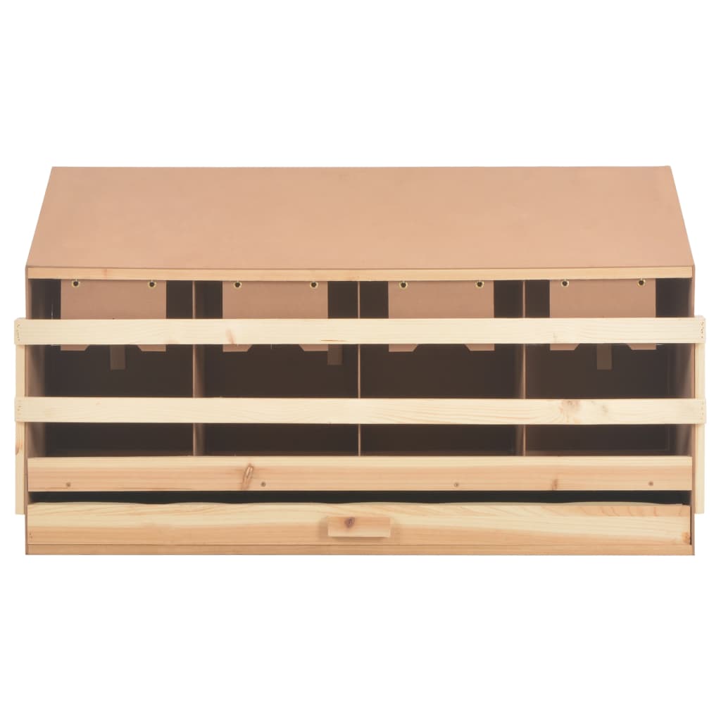 Abrollnest Hühner 4-fach Legenest Holz 106x40x59 cm Schrägdach Eierfach