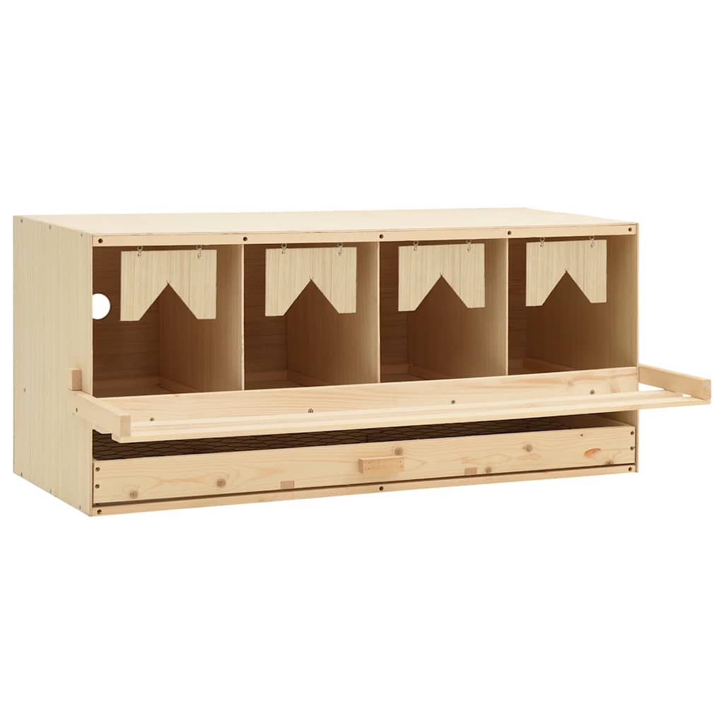 Abrollnest Hühner 4-fach Legenest Holz 106x40x45 cm Flachdach Eierfach