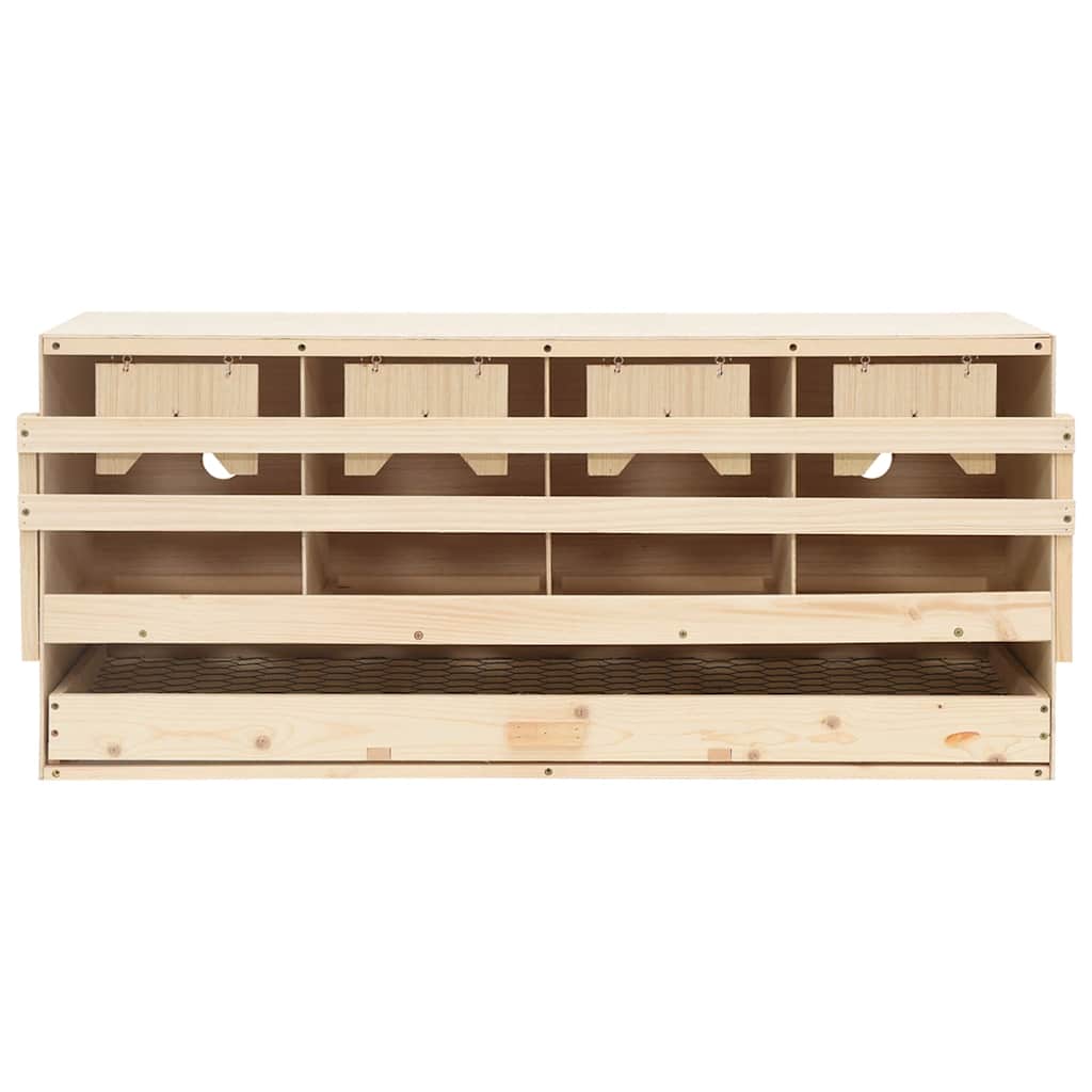 Abrollnest Hühner 4-fach Legenest Holz 106x40x45 cm Flachdach Eierfach