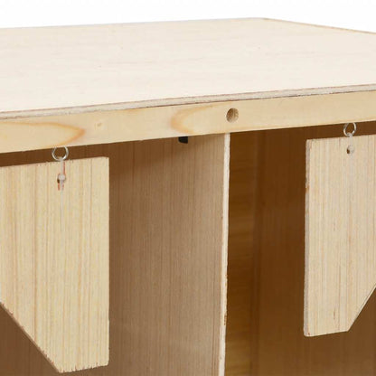 Abrollnest Hühner 4-fach Legenest Holz 106x40x45 cm Flachdach Eierfach