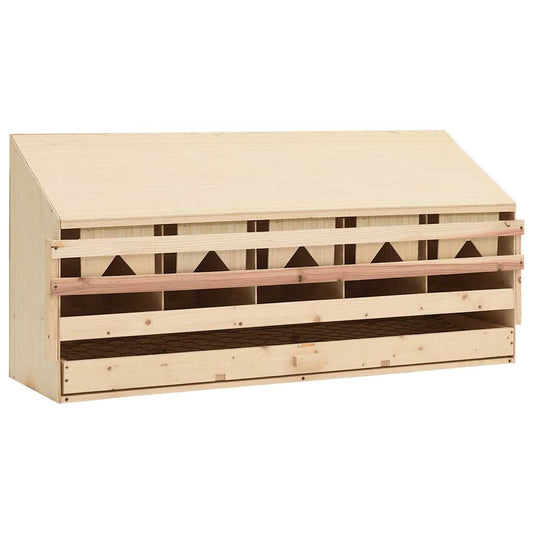 Abrollnest Hühner 5-fach Legenest Holz 117x33x54 cm Schrägdach Eierfach