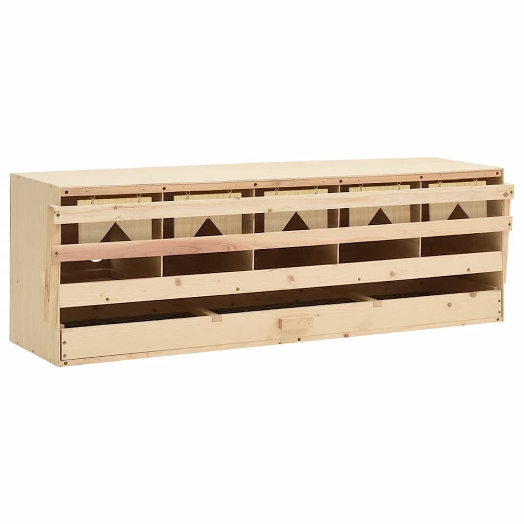Abrollnest Hühner 5-fach Legenest Holz 117x33x38 cm Flachdach Eierfach
