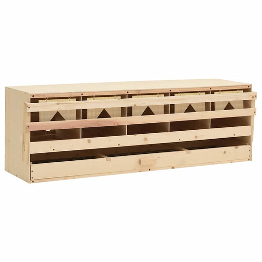 Abrollnest Hühner 5-fach Legenest Holz 117x33x38 cm Flachdach Eierfach