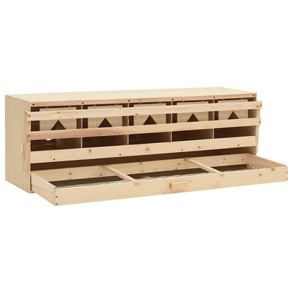 Abrollnest Hühner 5-fach Legenest Holz 117x33x38 cm Flachdach Eierfach