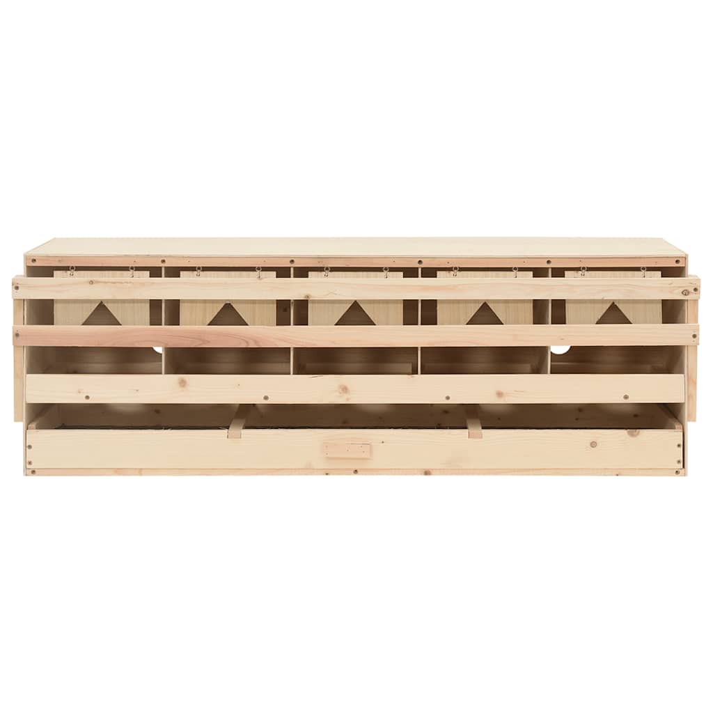 Abrollnest Hühner 5-fach Legenest Holz 117x33x38 cm Flachdach Eierfach