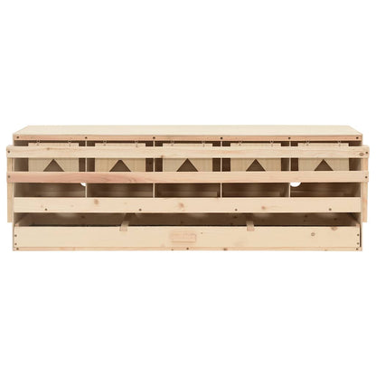 Abrollnest Hühner 5-fach Legenest Holz 117x33x38 cm Flachdach Eierfach