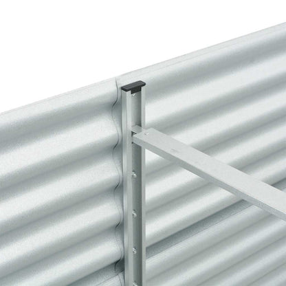 Garden raised bed 240 x 80 x 81 cm Galvanized steel Silver Oval planter
