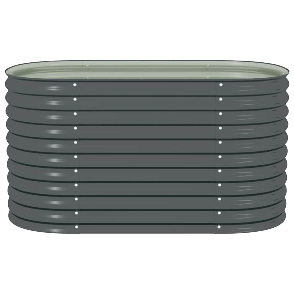 Garten-Hochbeet 160x80x81 cm Verzinkter Stahl Anthrazit Pflanzkübel oval