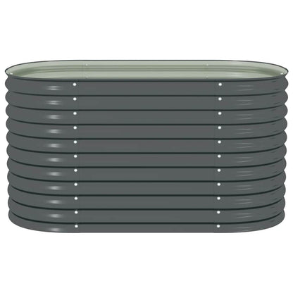 Garten-Hochbeet 160x80x81 cm Verzinkter Stahl Anthrazit Pflanzkübel oval