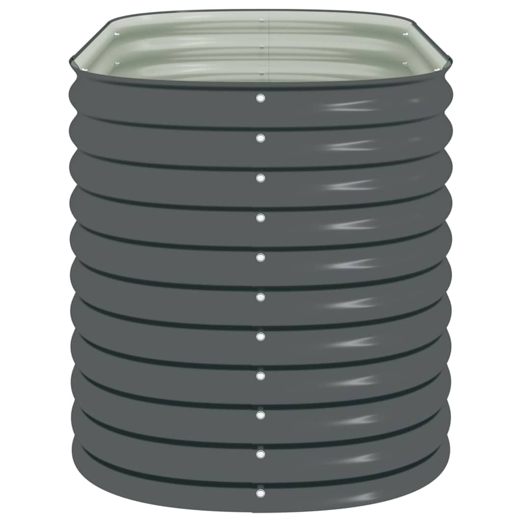 Garten-Hochbeet 160x80x81 cm Verzinkter Stahl Anthrazit Pflanzkübel oval