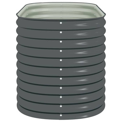 Garten-Hochbeet 160x80x81 cm Verzinkter Stahl Anthrazit Pflanzkübel oval