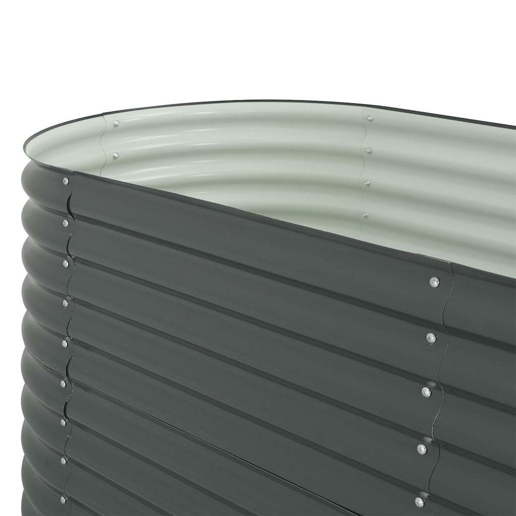 Garten-Hochbeet 160x80x81 cm Verzinkter Stahl Anthrazit Pflanzkübel oval