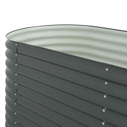 Garten-Hochbeet 160x80x81 cm Verzinkter Stahl Anthrazit Pflanzkübel oval