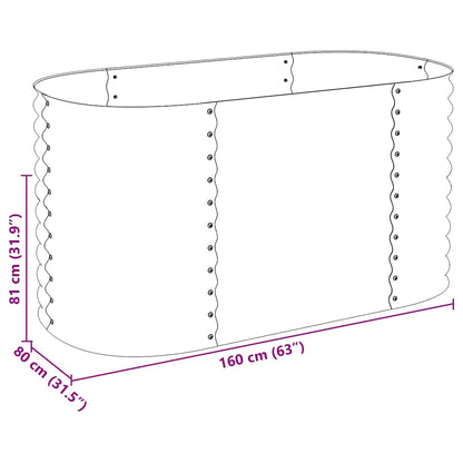 Garten-Hochbeet 160x80x81 cm Verzinkter Stahl Anthrazit Pflanzkübel oval