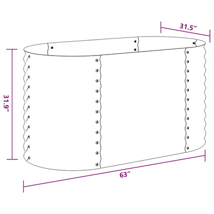 Garten-Hochbeet 160x80x81 cm Verzinkter Stahl Anthrazit Pflanzkübel oval