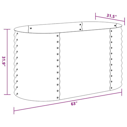 Garten-Hochbeet 160x80x81 cm Verzinkter Stahl Anthrazit Pflanzkübel oval