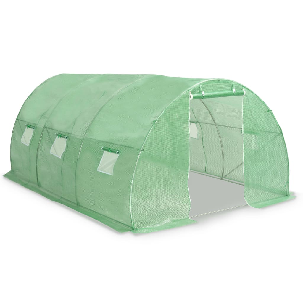 Foliengewächshaus 13,5 m² 450×300×200 cm 6 Fenster PE 140 g/m³ Gartentunnel