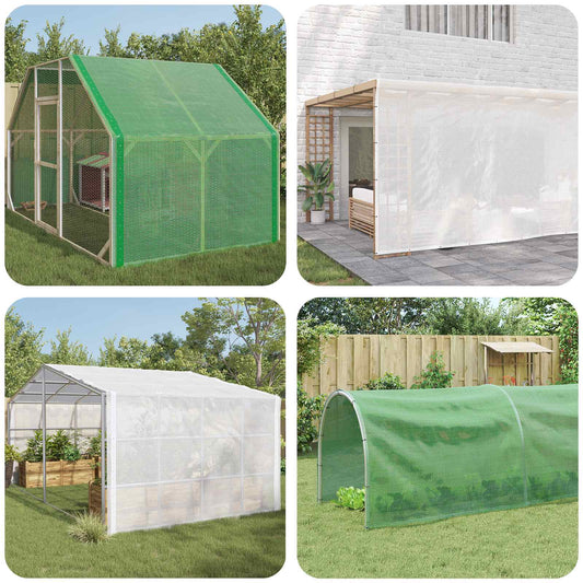 Leno tarpaulin, white, 4 x 8 m, 260 g/m², wood cover, greenhouse tarpaulin