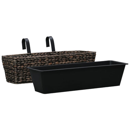 Balkon-Blumenkasten Pflanzkübel 2 Stk. Wasserhyazinthe Braun 60 cm