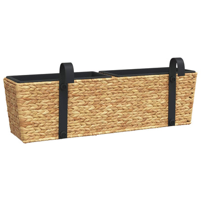 Pflanzkübel 2 Stk. Wasserhyazinthe 80x20x18 cm Braun Balkonkasten