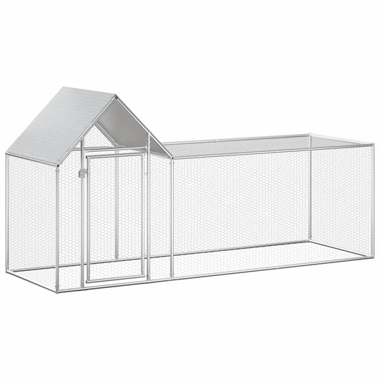 Chicken cage, chicken coop, steel, 3 x 1 x 1.5 m, run, outdoor enclosure, animal cage, poultry house