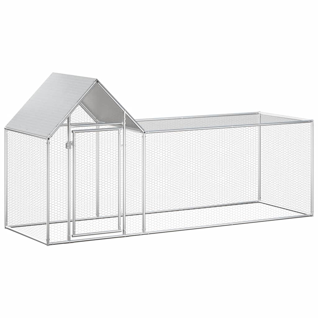 Chicken cage, chicken coop, steel, 3 x 1 x 1.5 m, run, outdoor enclosure, animal cage, poultry house