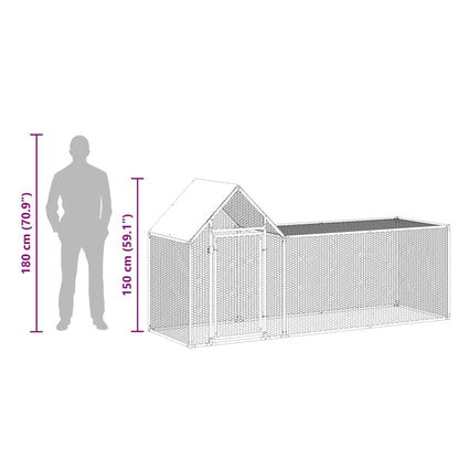 Hühnerkäfig Hühnerstall Stahl 3 x 1 x 1,5 m Auslauf Freigehege Tierkäfig Geflügelstall