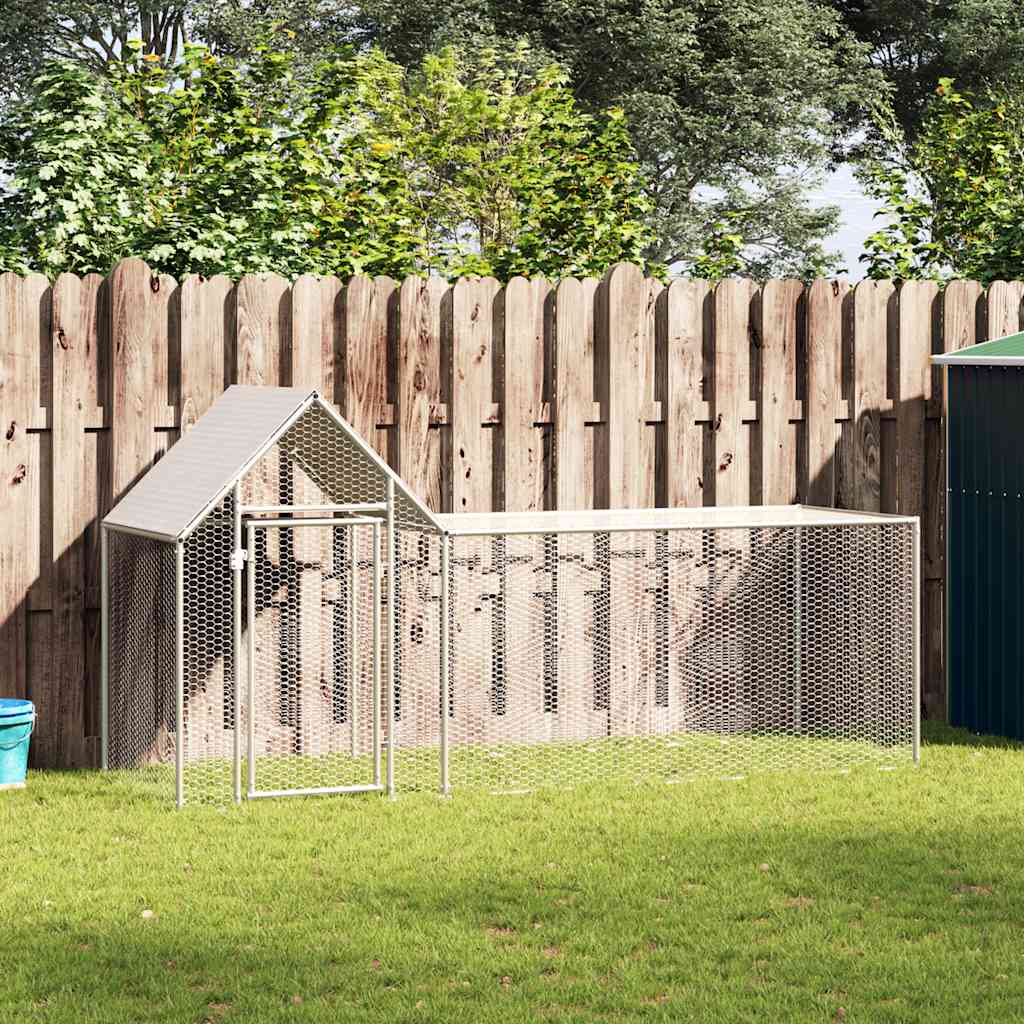 Chicken cage, chicken coop, steel, 3 x 1 x 1.5 m, run, outdoor enclosure, animal cage, poultry house