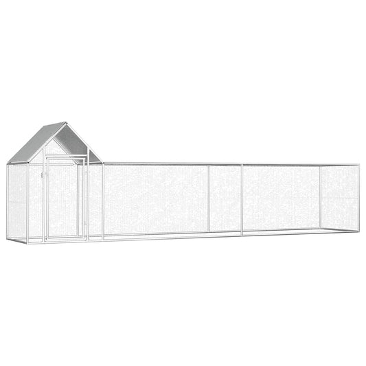 Chicken cage, chicken coop, steel, 5 x 1 x 1.5 m, run, outdoor enclosure, animal cage, poultry house