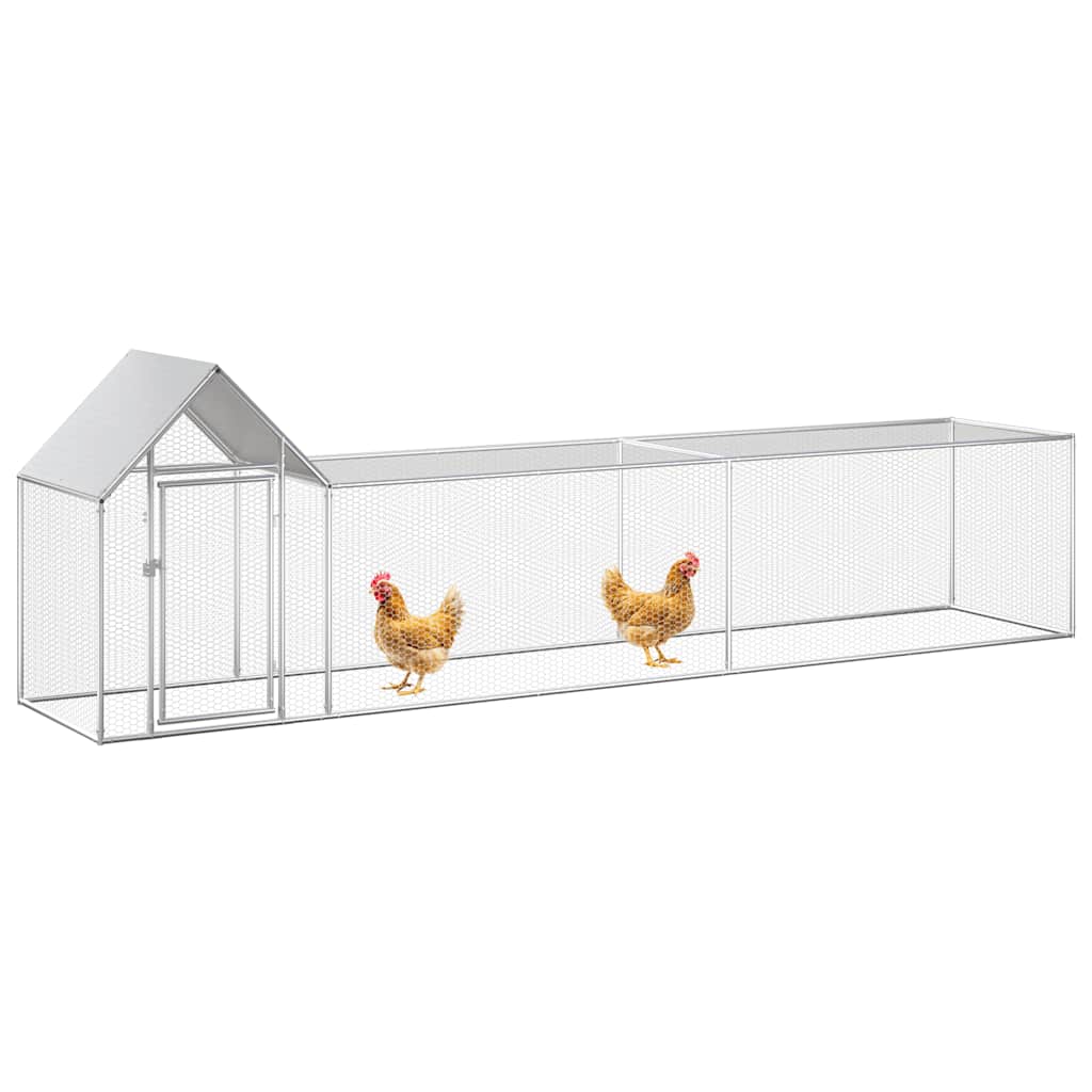 Hühnerkäfig Hühnerstall Stahl 5 x 1 x 1,5 m Auslauf Freigehege Tierkäfig Geflügelstall