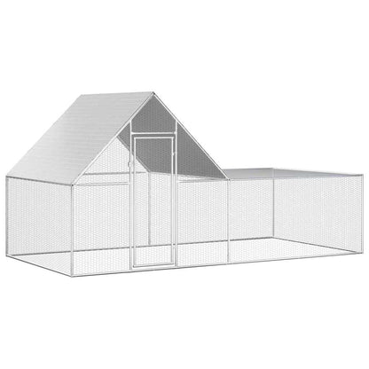 Chicken cage, chicken coop, steel, 4 x 2 x 2 m, run, outdoor enclosure, animal cage, poultry house