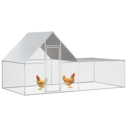 Chicken cage, chicken coop, steel, 4 x 2 x 2 m, run, outdoor enclosure, animal cage, poultry house