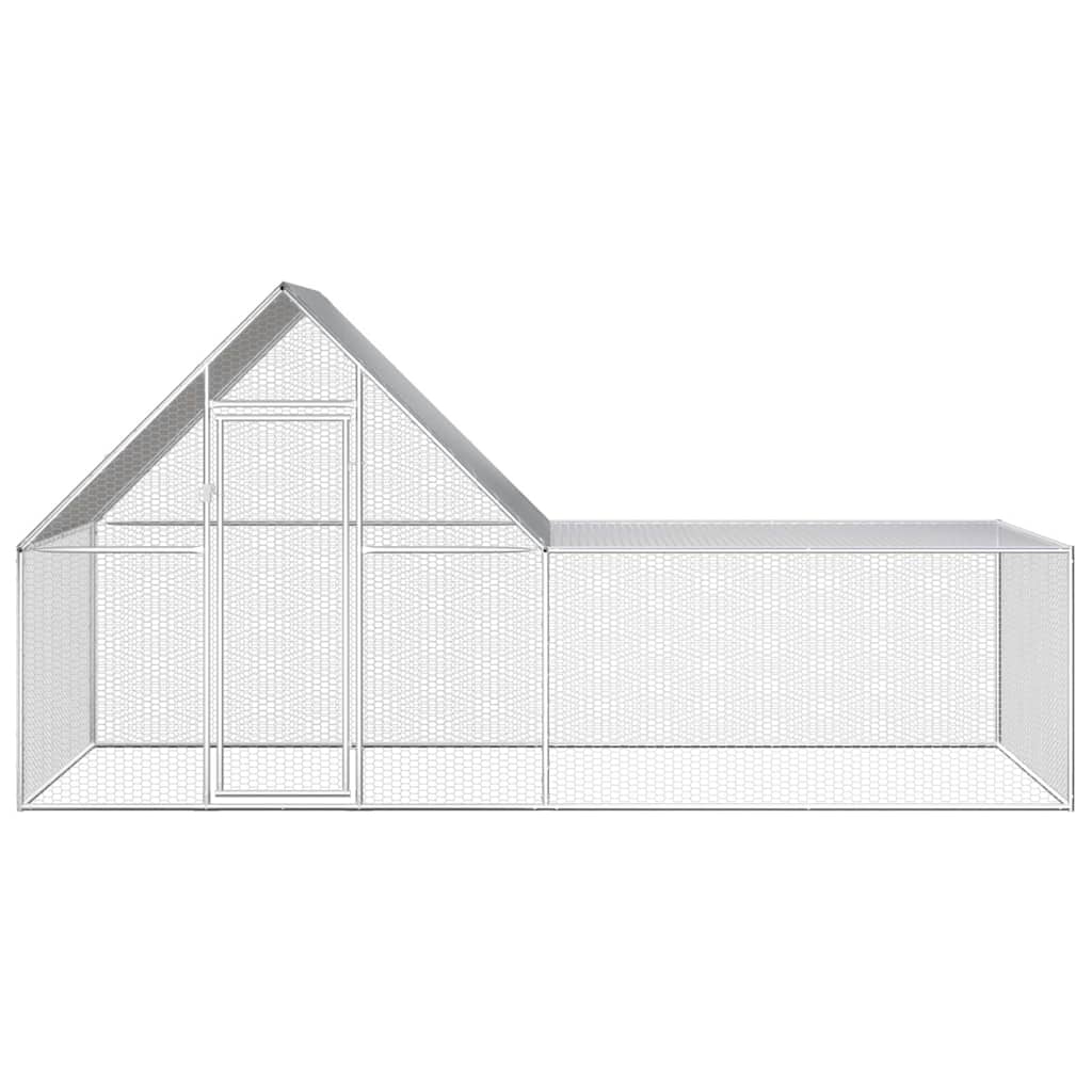 Chicken cage, chicken coop, steel, 4 x 2 x 2 m, run, outdoor enclosure, animal cage, poultry house