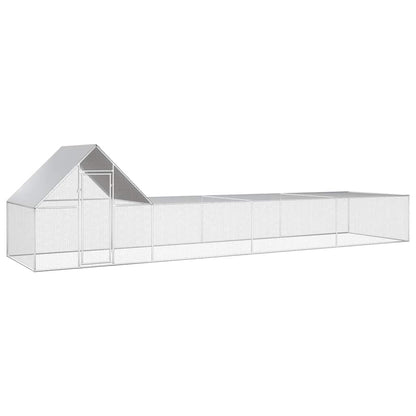 Chicken cage, chicken coop, steel, 8 x 2 x 2 m, run, outdoor enclosure, animal cage, poultry house