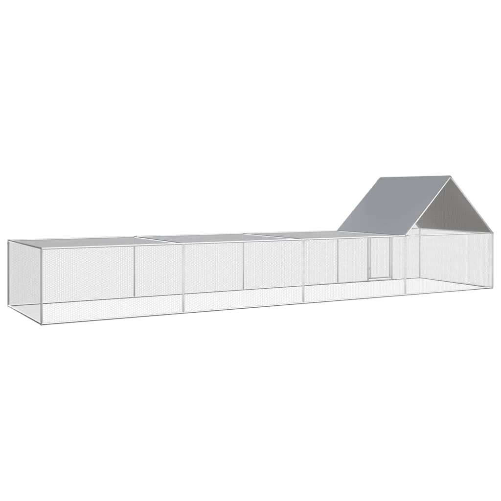 Chicken cage, chicken coop, steel, 8 x 2 x 2 m, run, outdoor enclosure, animal cage, poultry house